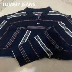 TOMMY JEANS 長袖ポロシャツ ロンＴ ネイビー/ボーダー レアのサムネイル
