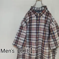 R136【US輸入】ラルフローレン　半袖シャツ【メンズ2XB】チェックのサムネイル