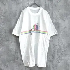 美品✨メンズ 半袖Tシャツ カットソー 薄手 猫デザイン コットン シンプル