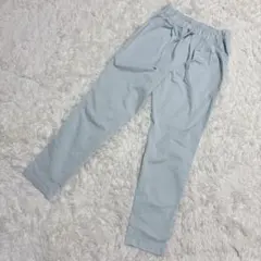 INED イネド テーパードパンツ 9 ブルー ウエストゴム タック