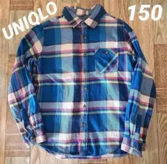ユニクロ　UNIQLO　フランネル　シャツ　ネルシャツ　150 140