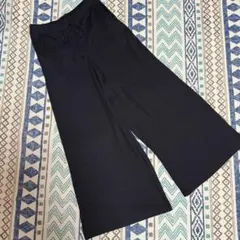 無印良品　ワイドパンツ 黒 ガウチョパンツ フレアパンツ リラックスパンツ