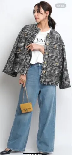 最終価格❗️【新品未使用】マイストラーダ　ツイードジャケット 2025年最新】Mystrada レディース ノーカラージャケットの人気アイテム