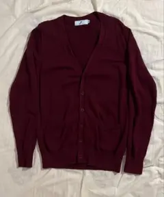 JK 制服 ワインレッド Vネックカーディガン スクールカーディガンM