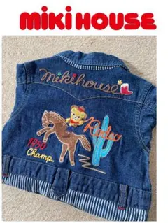 MIKI HOUSE デニムロンパース 80 つなぎ
