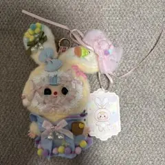 ベビースリー　パステルウサギぬいぐるみキーホルダー