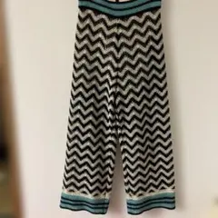 再お値下げZARAニットモチーフハイウエストパンツ