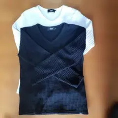 AZUL Vネックニット Mサイズ ブラック・ホワイト