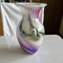 レトロ ガラス 花瓶 フラワーベース フリル カメイ ミッドセンチュリー