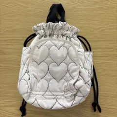 ハート柄 キルティング 巾着ポーチ　morinorinkle
