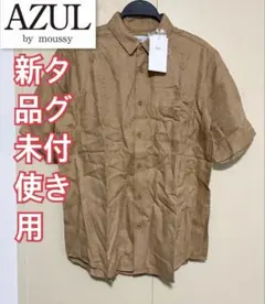 定価3990円新品 AZUL ボタニカル柄柄ジャカード半袖シャツ Mサイズのサムネイル