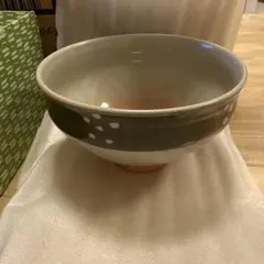 グレーと白のストライプ 茶碗 箱付き