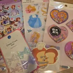 プリンセス &ソフィア&ラプンツェル&Bigリボン&パンどろぼうシールセット