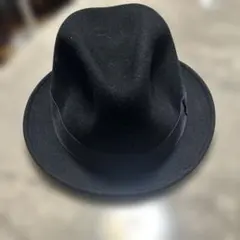 ボルサリーノ Borsalino フェザー付き ハット ブラック 銀座三越購入