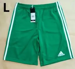 adidas Lサイズ ハーフパンツ グリーン×ホワイト ポケット有りのサムネイル