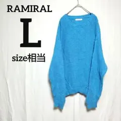 RAMIRAL ニット L セーター 青 レディース トップス 古着