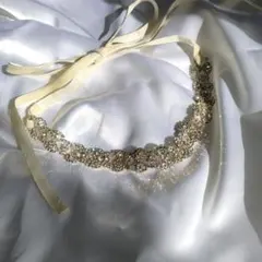 ビジューとパールのヘッドドレス