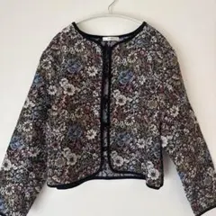 ap retro 花柄 ノーカラージャケット サイズF