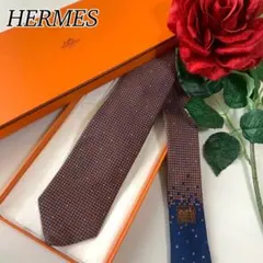 美品✨HERMES ネクタイ H柄 ファソネ ペガサス ジャガード高級 【D