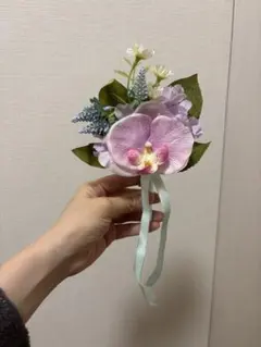 ブートニア2個セット　新郎　結婚式　アーティシャルフラワー　造花