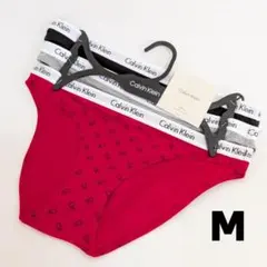 カルバンクライン 下着 ショーツ ビキニ M 3枚セット レッド グレー 黒