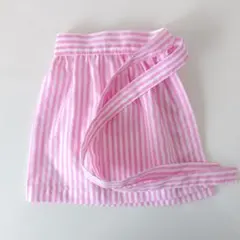 幼児エプロン 三角巾 袋 3点セット ピンク 白 ストライプ ままごと お手伝い