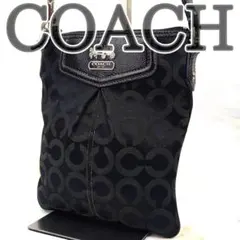COACH オプアート クロスボディバッグ ショルダーバッグ サコッシュ 黒