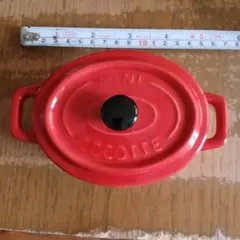 ミニココット 楕円形 レッド 陶器製のサムネイル