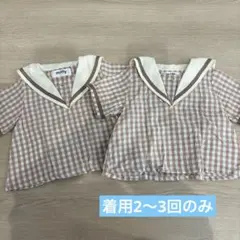 miffy ミッフィー　チェック柄 セーラー襟シャツ　2点セット