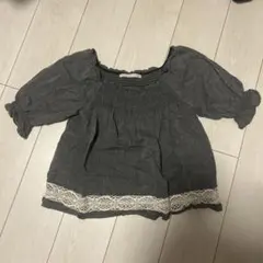 オフショルダー半袖シャツ グランジ、森ガール