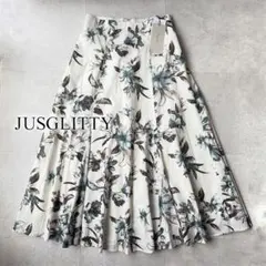 新品✨JUSGLITTY ラインタッチフラワープリントスカートのサムネイル