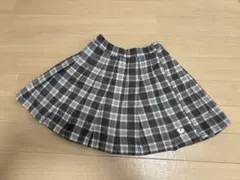 AURORA MOONプリーツスカート　グレー系チェック ハート付 110