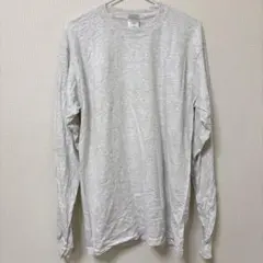 ギルダン 無地 長袖Tシャツ クルーネック M 灰色 綿 カジュアル 普段着のサムネイル