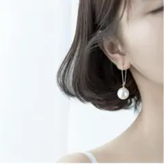ビッグパールピアス ラウンド ティアドロップ ロングパールピアス ゴールド