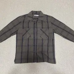 ブラウン チェック柄 長袖シャツ