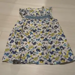 花柄フリル袖ワンピース BeBe 90cm