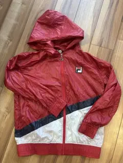 FILA フード付きナイロンジャケット 赤