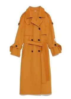 snidel ウロコカシミアスタンドカラーコート オレンジ