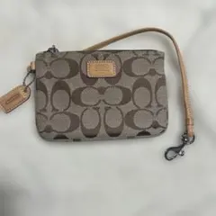 COACH ロゴプリント ポーチ ブラウン