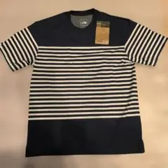 【未使用】ノースフェイス　パネルボーダーTシャツ　ネイビー　Sサイズ