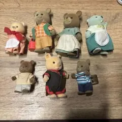 シルバニアファミリー 人形7体まとめ売り 服付き 初期 レトロ