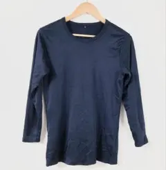 【最終価格】美品✨古着 ネイビー 防寒 インナー 七分丈袖 ラフ ユニセックスM