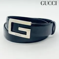GUCCI グッチ Gバックル エナメル ベルト ブラック メンズ ビジネスのサムネイル