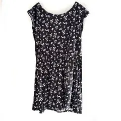 FOREVER21 花柄 ノースリーブ ワンピース 【L】ブラック