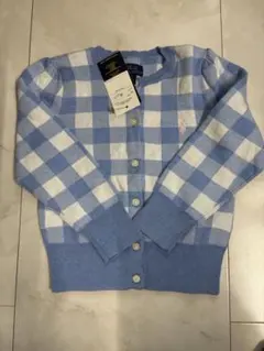 POLO RALPH LAUREN カーディガン 3T水色チェック