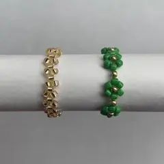 (6)  2点セット　ビーズの指輪　リング