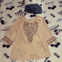 ビジュー シフォン チュニック ベージュ　　INGNI イング 系