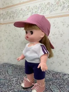 メルちゃんの体操服（パープル）と選べるカラー帽子