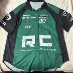 SHEIN グリーン半袖シャツトップス最終お値下げ‼️