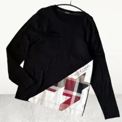 美品/近年!.ブラックレーベルクレストブリッジ 長袖 CBチェック ロンT M